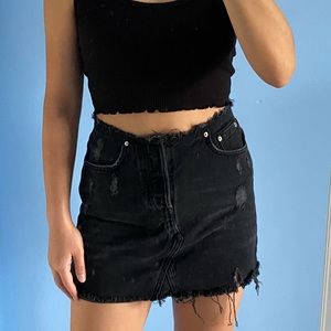 urban outfitters black denim skirt